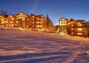 Snow-covered Aspen ski resort in winter